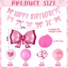 Pink Bow Birthday Party Decorations Dusty Light Pastel White Bows