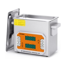 NOVMOS Ultrasonic Cleaner,3L 120W Touch Screen Control Ultrasonic Cleaning Machine with Timer&Heater,Sonic Cleaner for Jewelry,Eyeglasses,Coins,Chains Cleaning (Including Baskets)