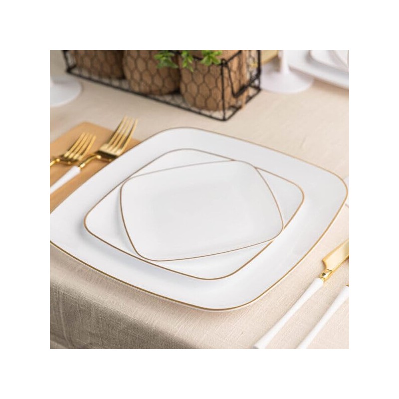 Blue Sky Organic White Disposable Plates 7.25" Square (10 Count)
