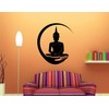 Heaven Decors Lord Buddha;Gautam Buddha Black Wall Decal and Sticker