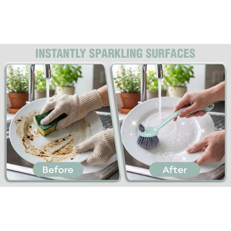 Topest Dish Brush with Non-Slip Comfortable Handle | Dish Scrubbing