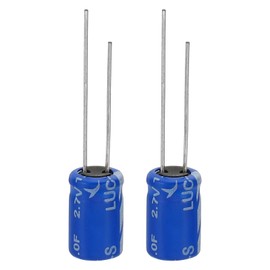 PATIKIL 2 Pcs 2.7V 1F Super Capacitor,0.31 x 0.31 x 0.47" Aluminum Super Capacitors, Winding Type Energy Storage for on Board Backup Energy Storage