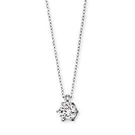 Engelsrufer Women's Necklace Made of Sterling Silver and Silver Zirconia Pendant Set with a Zirconia Stone Lobster Clasp Length 44 cm, Sterling Silver, Cubic Zirconia