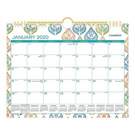 Calendario de pared 2020, calendario mensual Cambridge, 11 pulgadas x 8 1/2 pulgadas, pequeño, Anna (W1258-709)