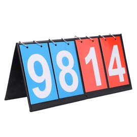 Keenso 2/3/4 Digit Portable Flip Number Scoreboard Sport Score for Table Tennis Basketball (4 Digit-Red+Blue)