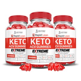 (3 Pack) Rapid Lean Keto ACV Gummies Extreme 2000MG Rapid Lean Keto Gummies Apple Cider Vinegar Formulated with Pomegranate Beet Juice Powder B12 Vegan Non GMO 180 Gummys