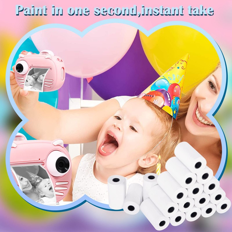 18 Rolls Kids Instant Camera Refill Print Paper,Instant Camera Thermal