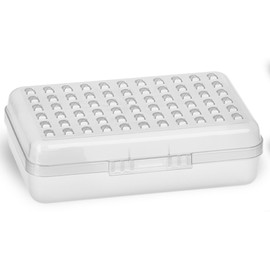 Enday Pencil Box Grey, Plastic Dots Pencil Case, Multipurpose Storage Utility Box Organizer with Snap Closure for Home and Office