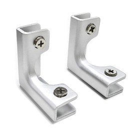 2 Pieces Metal L Shaped Corner Braces 50 * 50 * 21 mm Right Angle Brackets Fastener Suitable for 8 mm Glass or Board or Plastic Board (Silver)