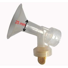 Maymom Breast Shield w/Valve and Membrane for Medela Breast Pumps (25 mm, Medium, 1-Piece)