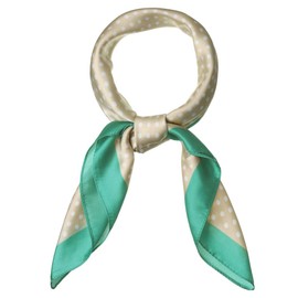 sourcing map 70cm Polka Dots Square Scarf Neck Scarves Kerchief Neckerchief Headband for Women Green Khaki 70 * 70cm/ 27.56 * 27.56 inches(L*W)