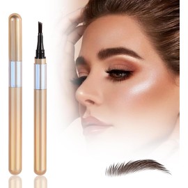 Paquete de 2 Lápices de Cejas Microblading Nuevos 2026, Impermeables, Punta de 4 Puntas, Maquillaje Natural Duradero para Todo el Día (Marrón claro)