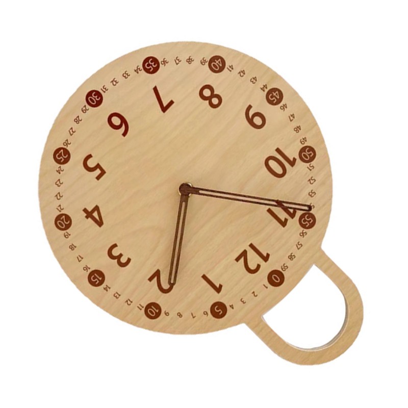 Wall Clock 10 Inch Round Silent Decorative Battery Operated Wooden