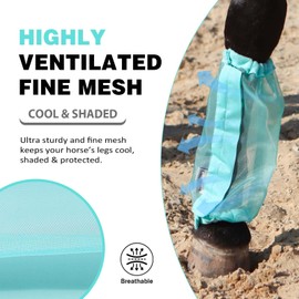 CareMaster Universal Size Horse Leggings Fine Mesh Greatly Reduce Stomping Breathable Horse Boots Leg Wraps (Set of 4) Summer Mint