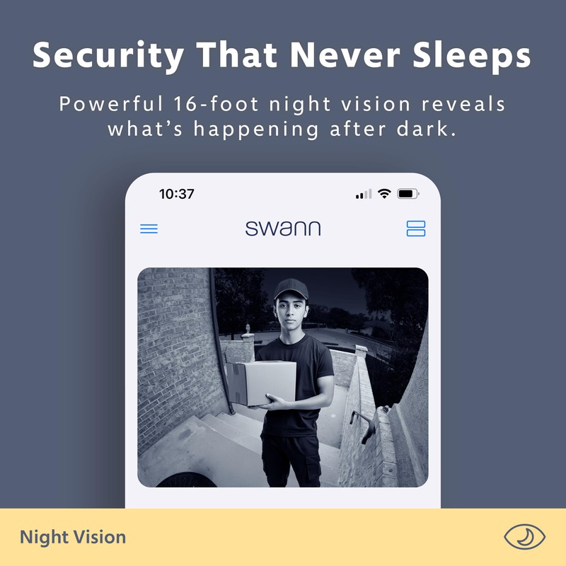 Swann EVO Video Doorbell: HD Video, Wired or Wire-Free, 140°