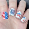 24Pcs 4th of July Press on Nails Short Square Matte