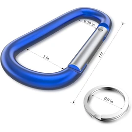 Carabiner Keychain Clip -3" Aluminum Carabiner D Ring, Caribeener Clips, Spring Snap Hook for Keychain Clip