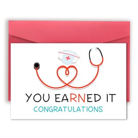 BENNLOOS Lovely Nurse Graduation Card for Her, RN Graduation Gifts for Nurses, Funny Nursing School Graduate Card for Girls