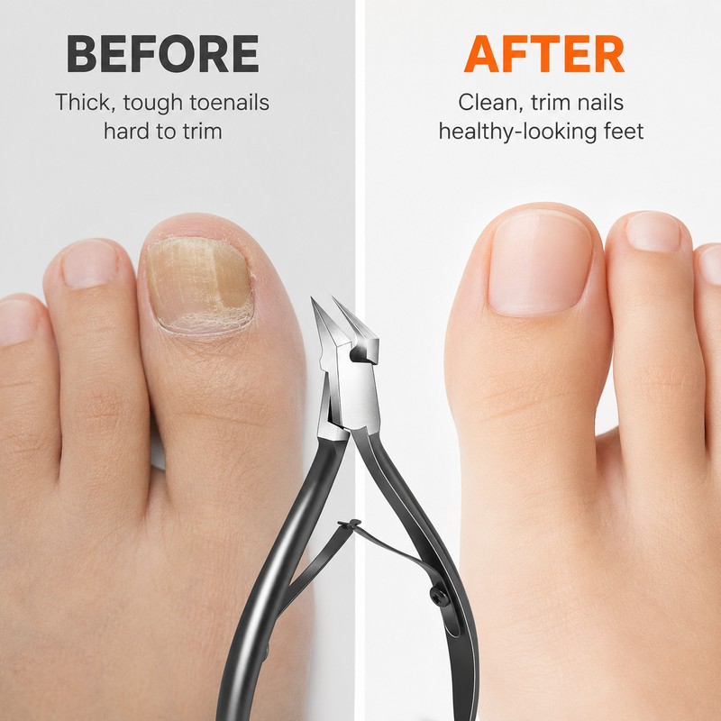 Stainless Steel Toenail Nipper for Thick Nails – Curved Precision