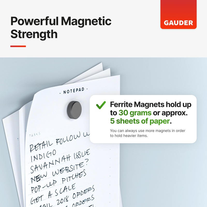 GAUDER Magnets for Whiteboard, Notice Board & more (12 x
