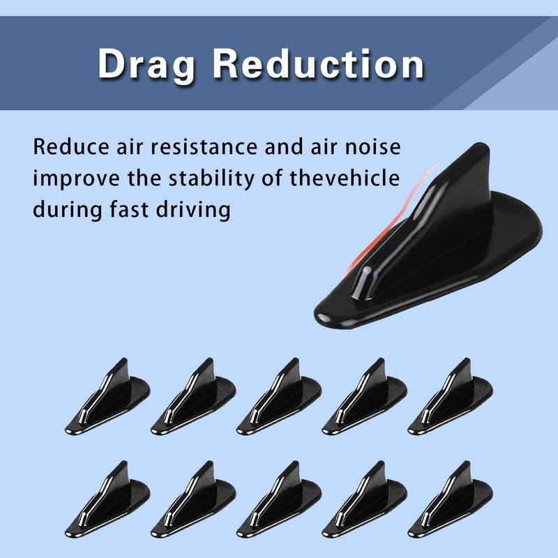 Flygun 10 PCS Car Shark Fin Tail Simulation Antenna, ABS