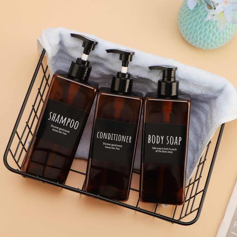 Segbeauty Soap Dispenser, Pack of 3 500 ml Shampoo Bottles