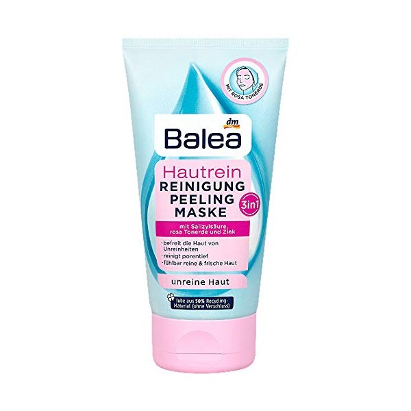 Balea Hautrein 3-in-1 Cleansing Exfoliating and Mask Pack of 5 x 150 g