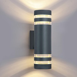 WEDNA LED Wandleuchten, Moderne LED Aluminium Wandlampe, IP54 Wasserdicht Außen/Innen Wandleuchte Für Wohnzimmer, Schlafzimmer, Flur, Balkon, Treppenhaus, 2XGU10 Warmweiß 3000K