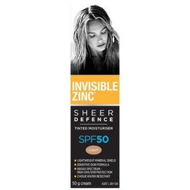 Invisible Zinc Sheer Defence Tinted Moisturiser SPF 50 (Light) 50g