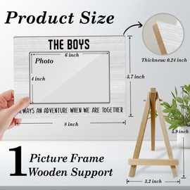 The Boys Always an Adventure When We Are Together Wood Picture Frames Desk Decor for Toddler Boy Room Wood Photo Frames with Wood Stand for Tabletop Display Picture Gifts for Friends Decor - YT07