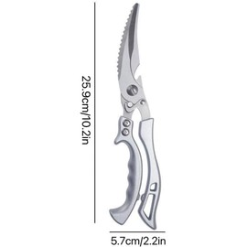 Wah Shing Yuen Heavy Duty Stainless Steel Bone-Cut Scissors, Multipurpose Kitchen Scissors, Professional Poultry Shears for Bone, Chicken Meat Fish Vegetables Barbecue