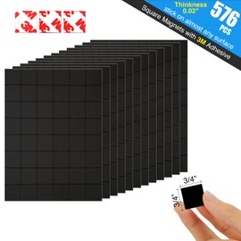 Pre-Cut Magnet Tape Strip,Thin Magnetic Squares with Self Adhesive(576PCS 3/4" x 3/4"),Sticky Magnets for Classroom/Family Activities,Peel and Stick ONLY for Cards/Picture/Paper (20mil Magnet)