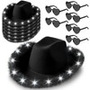 Zhanmai 6 Pieces Cowgirl Light up Hat with Feather Boa,