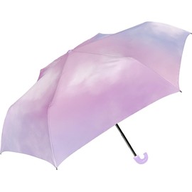 Nakatani Sheil & Sheil Children's Folding Umbrella, Milky Sky Purple [524-043], Hand Opening, Rib Size: 19.7 inches (50 cm), Curved Handle