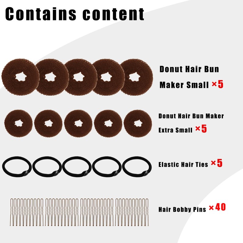 10 Pcs Hair Bun Maker - Donut Bun Maker for