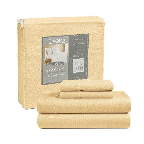 CHATEAU HOME COLLECTION 800TC Egyptian Cotton Sheets, 15" Deep Pocket