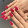 YOSOMK Rose Red Acrylic Press on Nails Almond Medium Fake