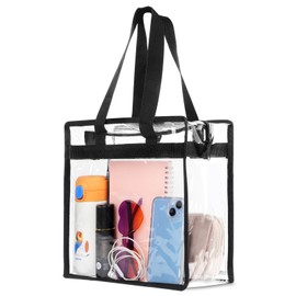 Hoiny Hoiny Clear Bag for Stadium Events Approved, 12x6x12 Large Transparent Tote Bag with Zipper, Clear Bag Stadium Approved for Gym Concert Sports Festivals School