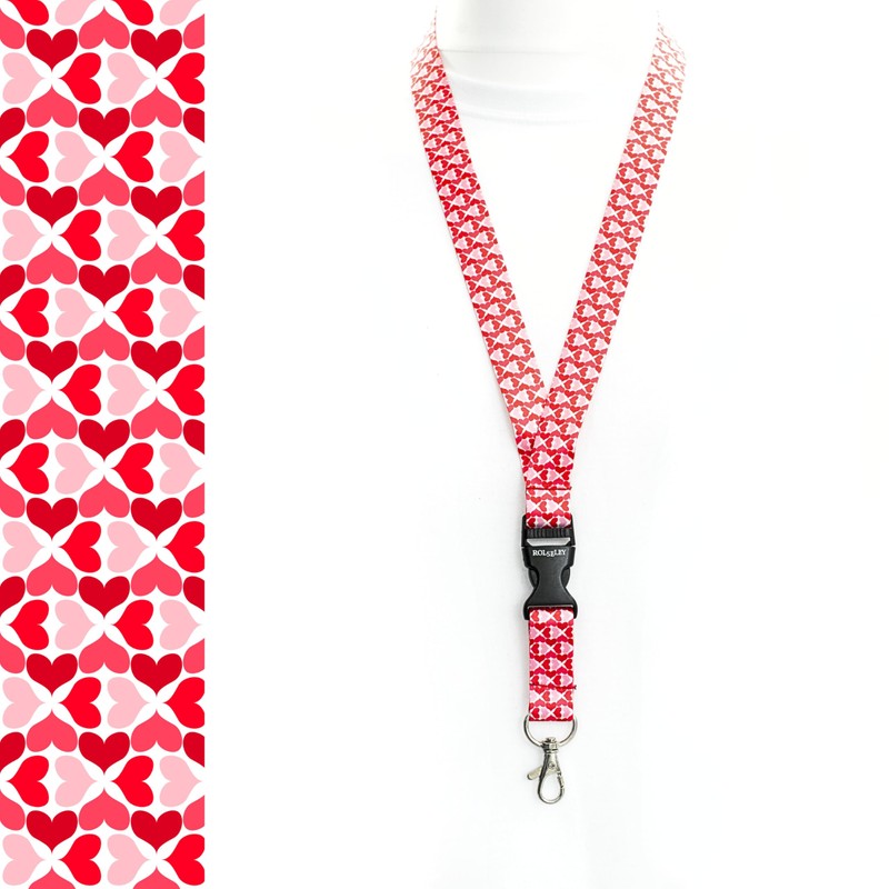 Neck Strap with Metal Clip for Card Holder 1 Hearts