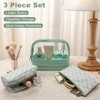 Sangula·Valley Makeup Bag 3 Pieces, Double Layer Transparent Cosmetic Bag