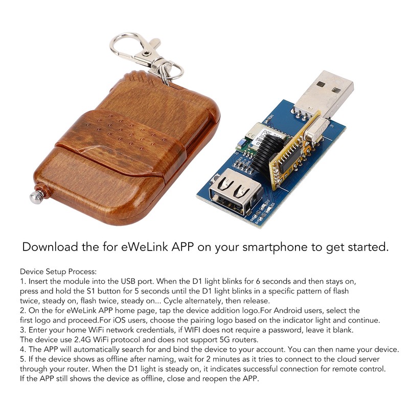 USB Output Control Module 433MHz 2.4G WiFi Wireless Intelligent Mobile