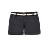 Eight2Nine Women's Chino Shorts with Braided Belt, Dark-grey