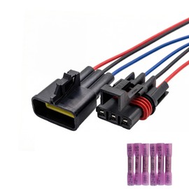 3 Way Metri-Pack 280 Series Sealed Automotive Connector Harness Plug - 30 AMP, 16 AWG Wire - Compatible with Part Numbers 12040977 & 15300003