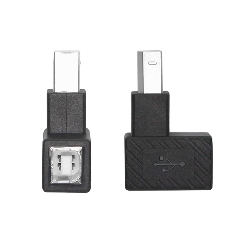 YACSEJAO USB 2.0 Type-B Printer Adapter, 2 Pack 90 Degrees