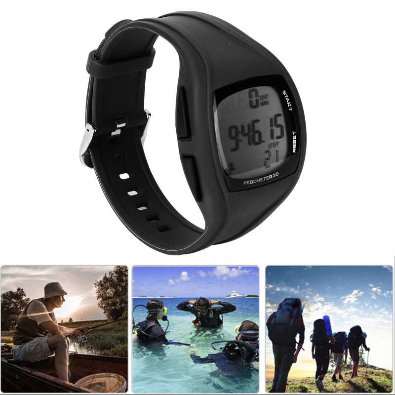 Multifunction Waterproof Intelligent Wrist Watch Sports Digital Step Counter WatchesBlack
