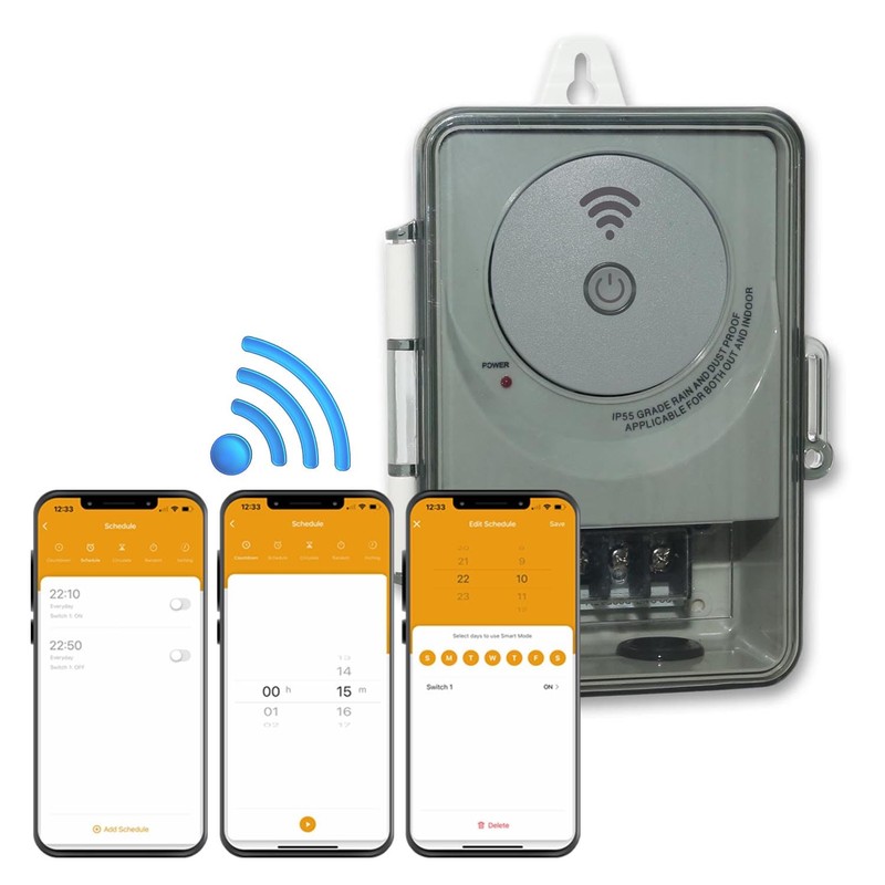 Heavy Duty Timer Switch 30A 6500w IP55 water resistant (Smart