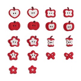 18PCS Cute Apple Self-Adhesive Embroidery Patch for Clothing Sewing Craft