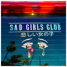 Sad Girls Club Car Stickers - JDM Stickers - Windshield Banner Stickers -Weatherproof Instagram Vinyl Cute Anime Laser Decals for Car,Truck,Auto,A Wonderful Gift! - 12 × 4 inches
