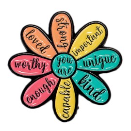 Herxion Inspirational Flower Enamel Pins for Backpacks, Cute Motivational Novelty Lapel Pin for Men, Women, Girls, Boys. Durable Hat Pins For Lanyard, Bags, Caps, Clothes, Backpack