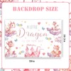Balterever Dragon Baby Shower Backdrop for Girls 3 * 5ft